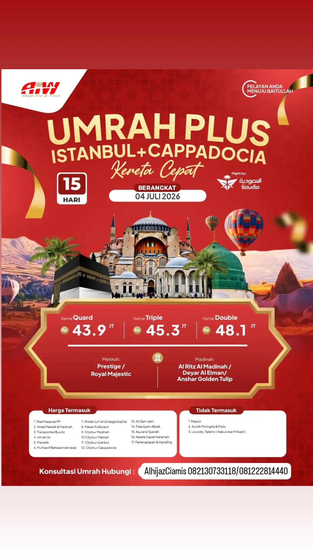 umroh plus istanbul turky + cappadocia